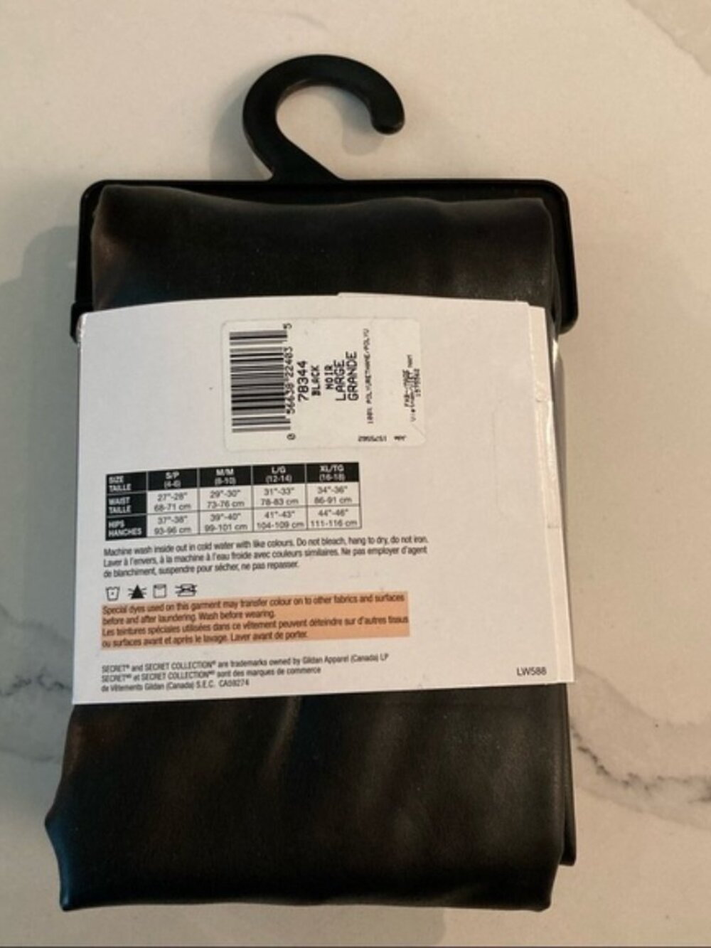 SECRET Sz L Leatherette Leggings with Wide Comfort Band NWT - Picture 3 of 5